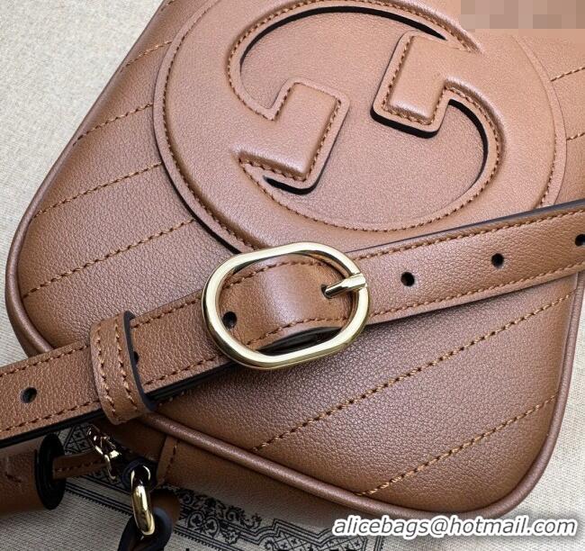 Super Quality Gucci Blondie Leather Camera Bag with Tassel 742360 Brown 2024