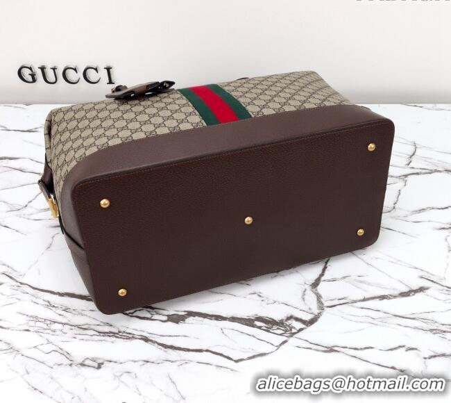 Promotional Gucci Savoy GG Canvas Small Duffle Travel Bag 763295 Beige/Brown 2024