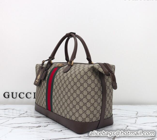 Promotional Gucci Savoy GG Canvas Small Duffle Travel Bag 763295 Beige/Brown 2024