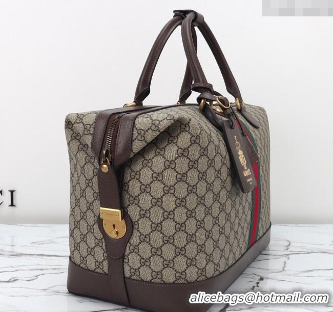 Promotional Gucci Savoy GG Canvas Small Duffle Travel Bag 763295 Beige/Brown 2024