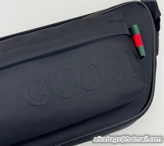 Low Cost Gucci Mens Small Nylon Crossbody bag 802096 Black 2024
