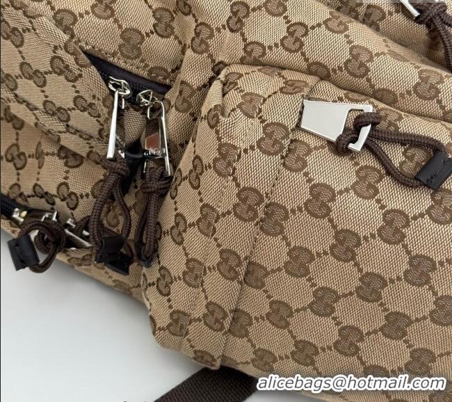 Promotional Gucci Mens GG Canvas Large Backpack Bag with Gucci Logo 800182 Beige 2024