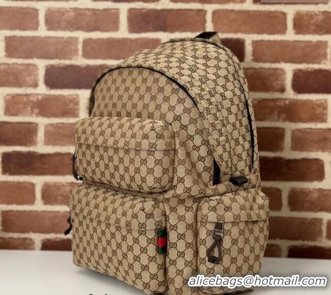 Promotional Gucci Mens GG Canvas Large Backpack Bag with Gucci Logo 800182 Beige 2024