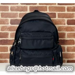 Best Grade Gucci Mens Nylon Large Backpack Bag with Gucci Logo 800182 Black 2024