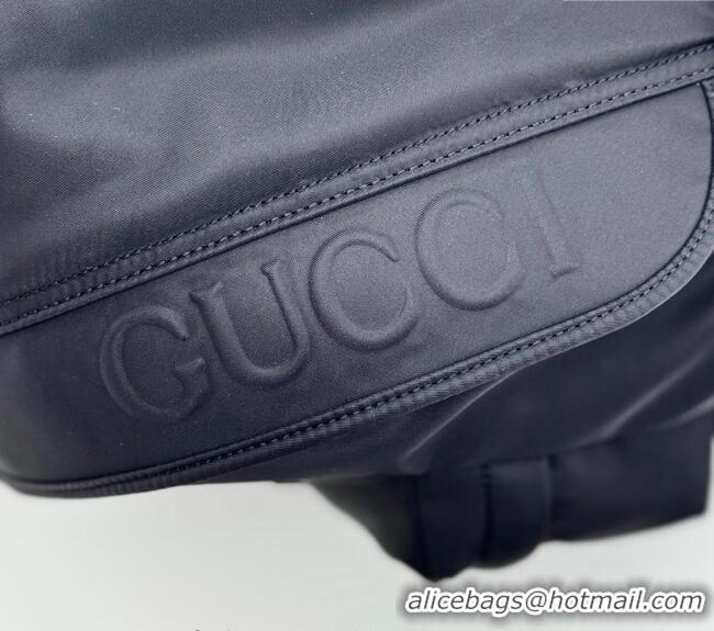 Best Grade Gucci Mens Nylon Large Backpack Bag with Gucci Logo 800182 Black 2024