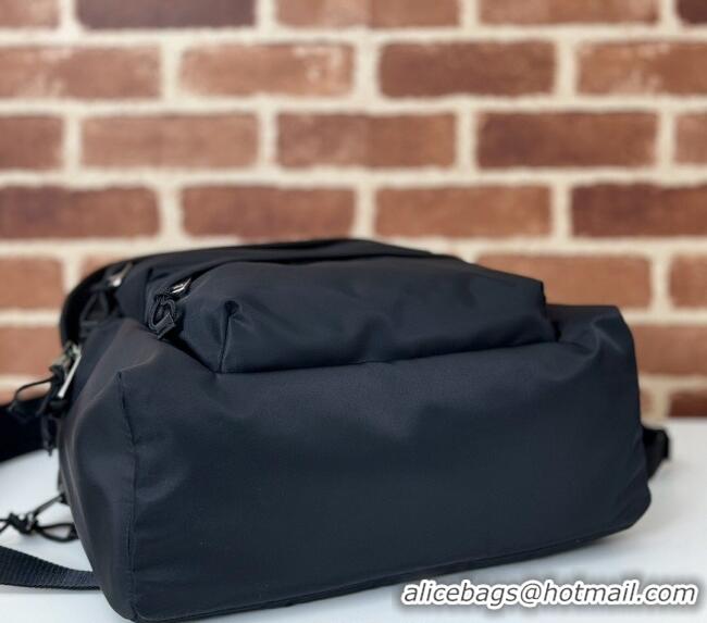 Grade Design Gucci Mens Nylon Medium Backpack Bag with Gucci Logo 800265 Black 2024