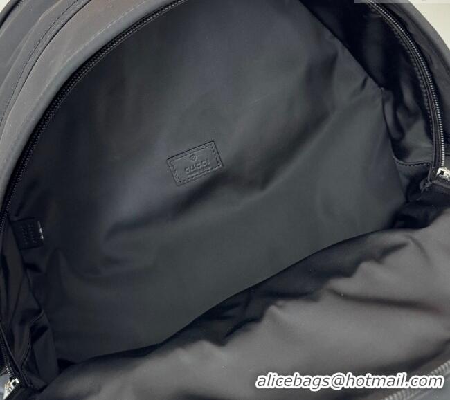 Grade Design Gucci Mens Nylon Medium Backpack Bag with Gucci Logo 800265 Black 2024