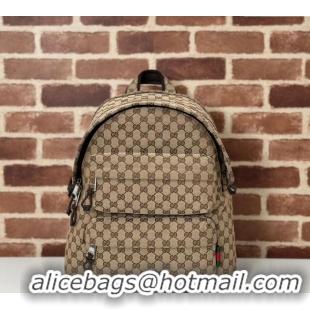Good Taste Gucci Mens GG Canvas Medium Backpack Bag with Gucci Logo 800265 Beige 2024