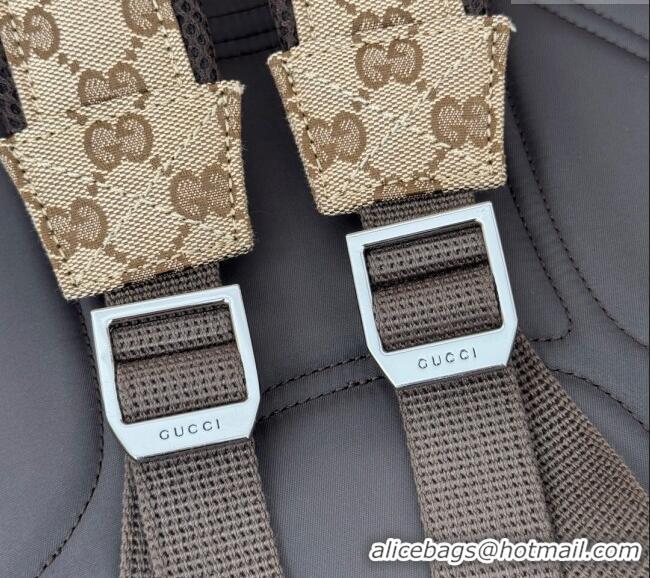 Good Taste Gucci Mens GG Canvas Medium Backpack Bag with Gucci Logo 800265 Beige 2024