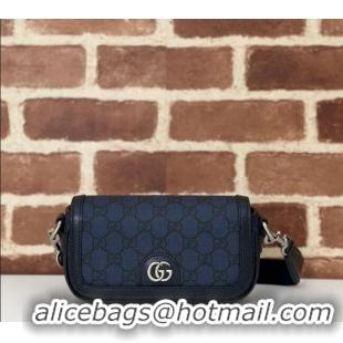 New Fashion Gucci Ophidia GG Canvas Super Mini Shoulder bag 795466 Dark Blue 2024