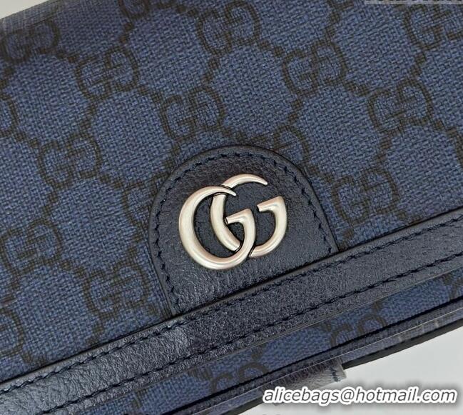 New Fashion Gucci Ophidia GG Canvas Super Mini Shoulder bag 795466 Dark Blue 2024