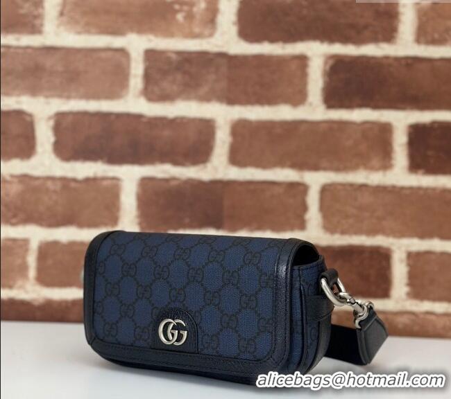 New Fashion Gucci Ophidia GG Canvas Super Mini Shoulder bag 795466 Dark Blue 2024