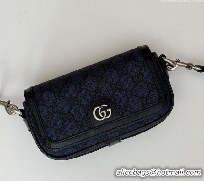 New Fashion Gucci Ophidia GG Canvas Super Mini Shoulder bag 795466 Dark Blue 2024