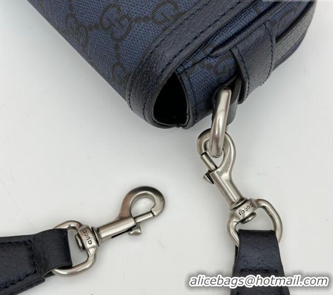 New Fashion Gucci Ophidia GG Canvas Super Mini Shoulder bag 795466 Dark Blue 2024