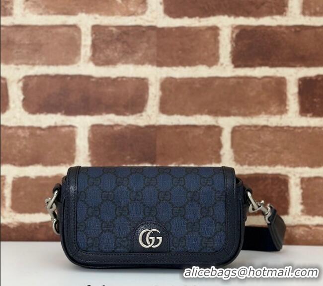 New Fashion Gucci Ophidia GG Canvas Super Mini Shoulder bag 795466 Dark Blue 2024