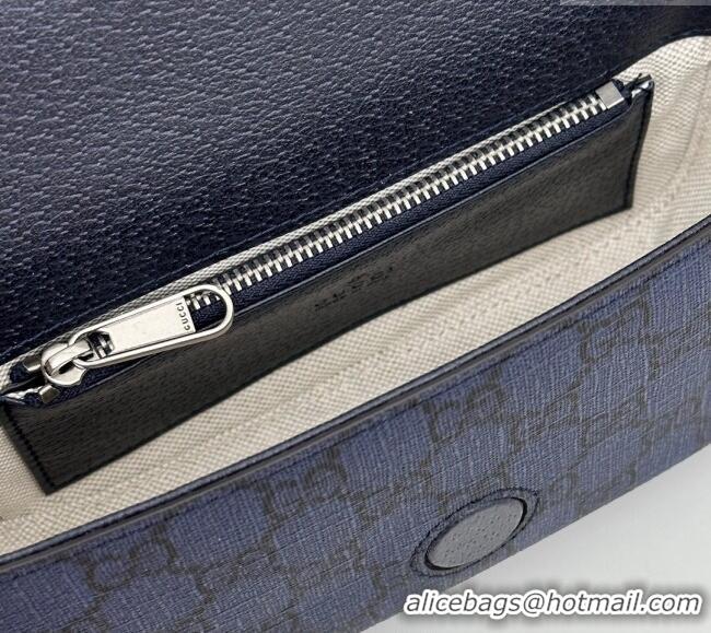 New Fashion Gucci Ophidia GG Canvas Super Mini Shoulder bag 795466 Dark Blue 2024