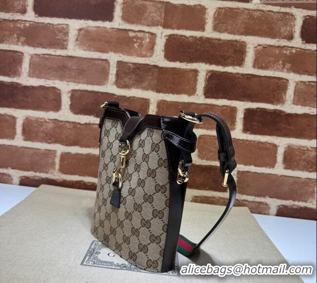 Top Quality Gucci Original GG Canvas Mini Bucket Shoulder bag 782919 Beige/Coffee 2024