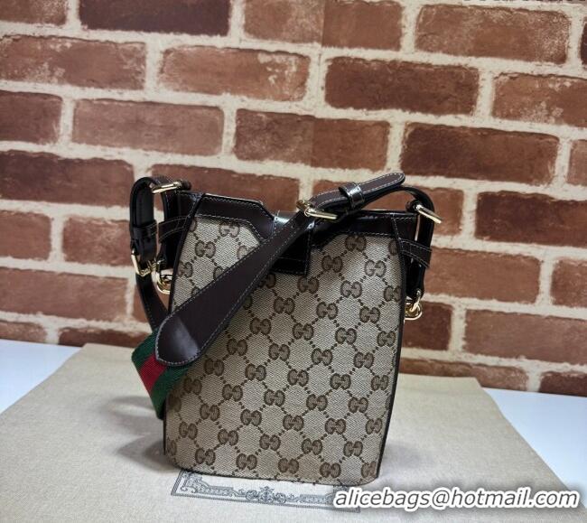 Top Quality Gucci Original GG Canvas Mini Bucket Shoulder bag 782919 Beige/Coffee 2024