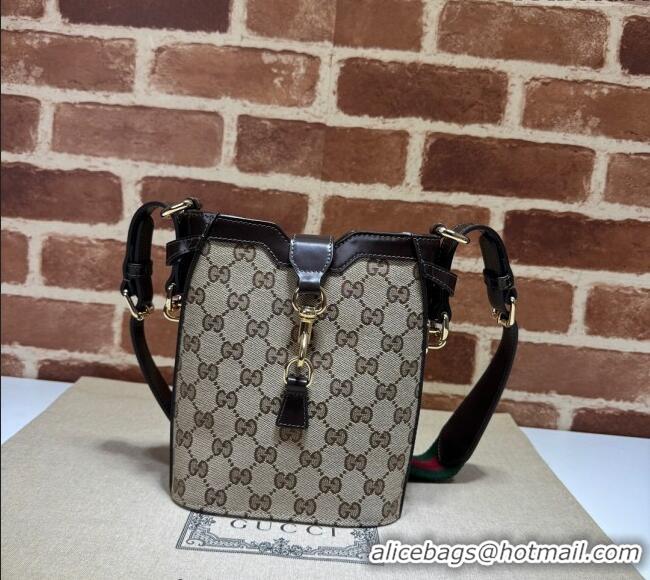 Top Quality Gucci Original GG Canvas Mini Bucket Shoulder bag 782919 Beige/Coffee 2024