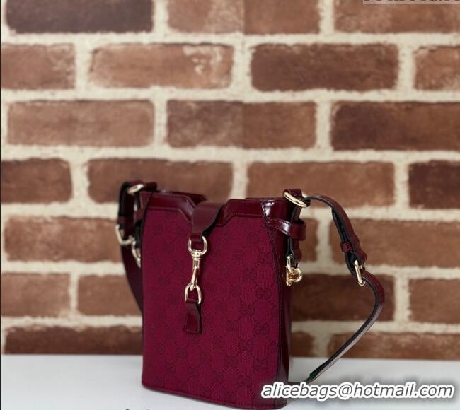 Reasonable Price Gucci Original GG Canvas Mini Bucket Shoulder bag 782919 Red 2024