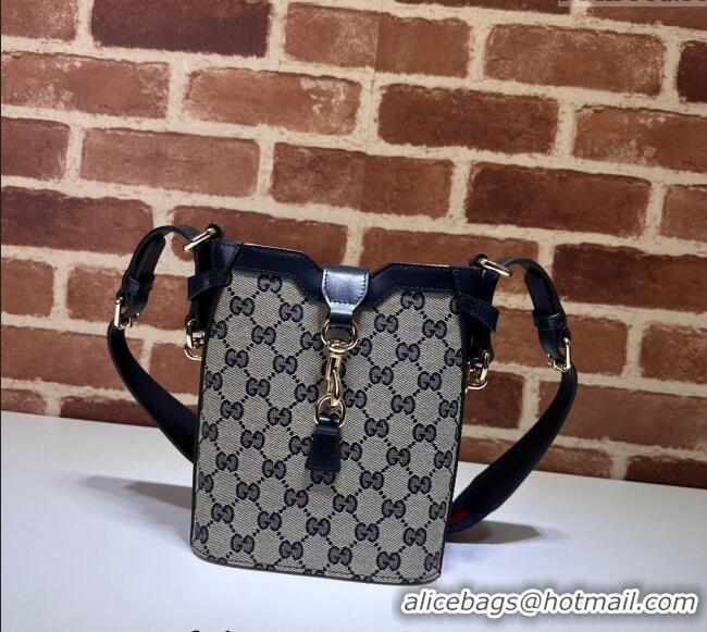 Cheap Wholesale Gucci Original GG Canvas Mini Bucket Shoulder bag 782919 Blue 2024