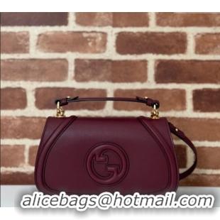 Best Design Gucci Blondie Leather Top Handle bag 815714 Burgundy 2024
