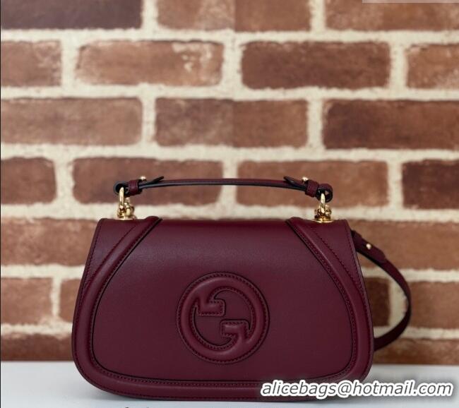 Best Design Gucci Blondie Leather Top Handle bag 815714 Burgundy 2024