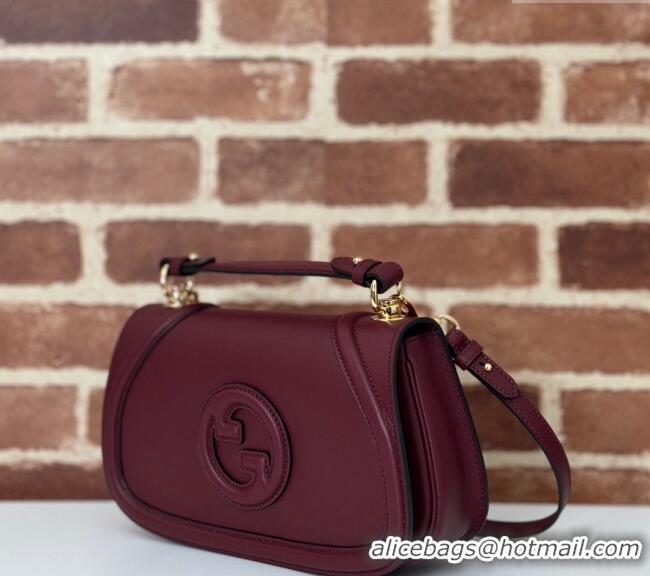 Best Design Gucci Blondie Leather Top Handle bag 815714 Burgundy 2024