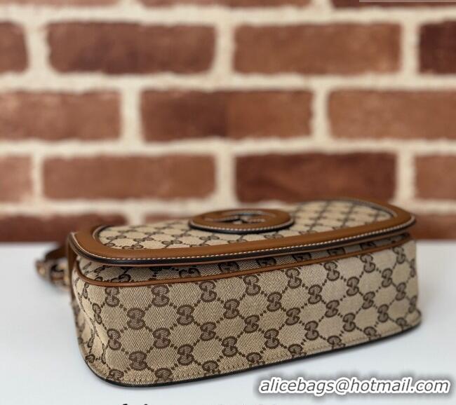 New Cheap Gucci Blondie Top Handle bag in GG Canvas and Leather 815714 Beige/Brown 2024