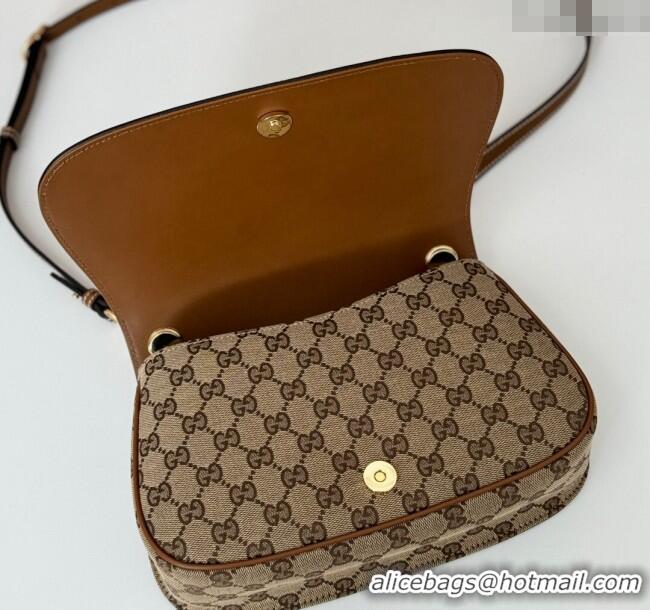 New Cheap Gucci Blondie Top Handle bag in GG Canvas and Leather 815714 Beige/Brown 2024