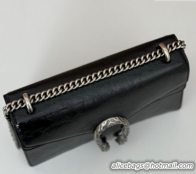 Super Quality Gucci Dionysus Small Shoulder Bag in Patent Calf Leather 795005 Black 2024