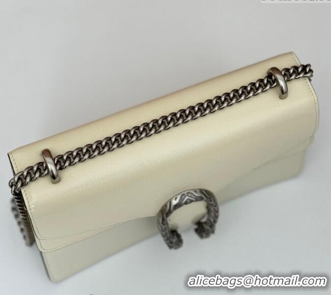 Luxury Classic Gucci Dionysus Small Shoulder Bag in Patent Calf Leather 795005 White 2024