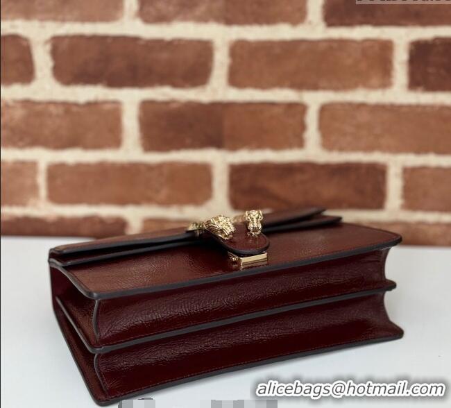 Spot Bulk Gucci Dionysus Small Shoulder Bag in Patent Calf Leather 795005 Dark Burgundy 2024