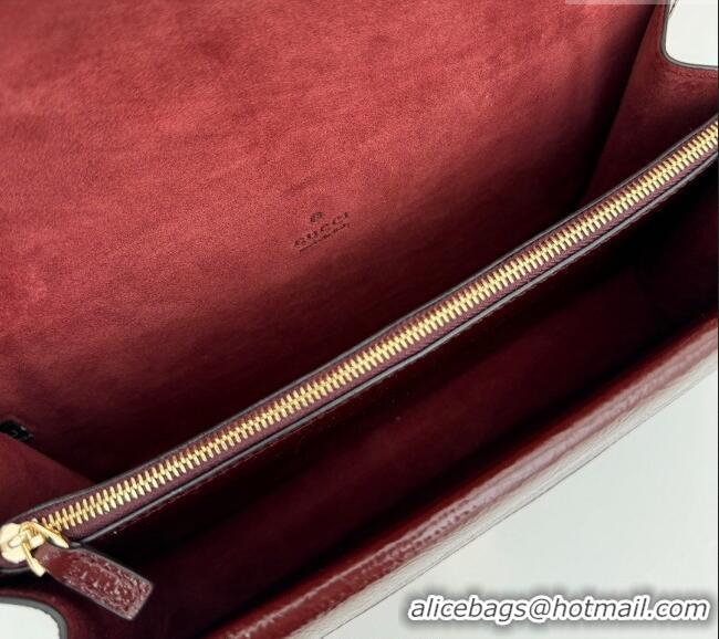 Spot Bulk Gucci Dionysus Small Shoulder Bag in Patent Calf Leather 795005 Dark Burgundy 2024