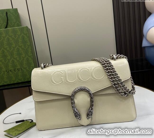 Good Product Gucci Dionysus Small Shoulder Bag in Patent Leather with GUCCI Logo 795005 White 2024