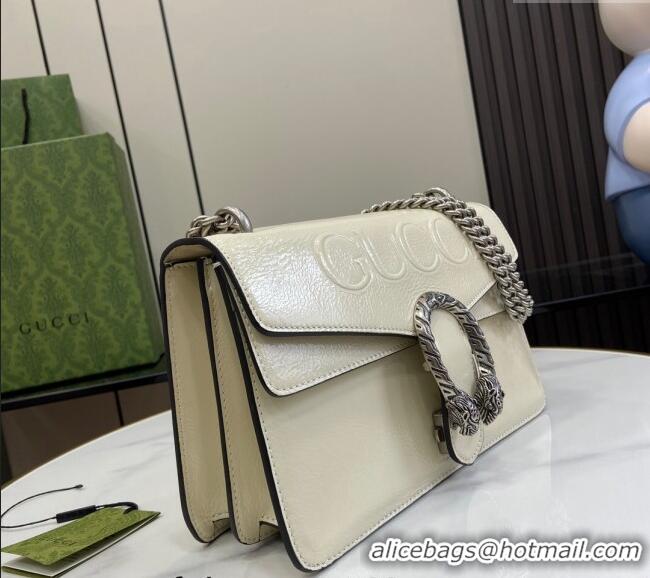 Good Product Gucci Dionysus Small Shoulder Bag in Patent Leather with GUCCI Logo 795005 White 2024