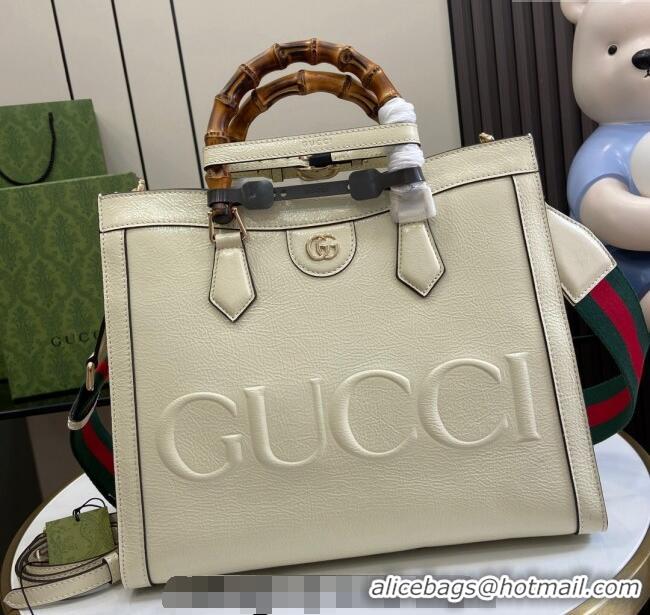 Grade Design Gucci Diana Medium Tote Bag in Patent Leather with Gucci Logo 678842 White 2024