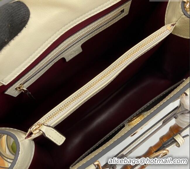 Grade Design Gucci Diana Medium Tote Bag in Patent Leather with Gucci Logo 678842 White 2024