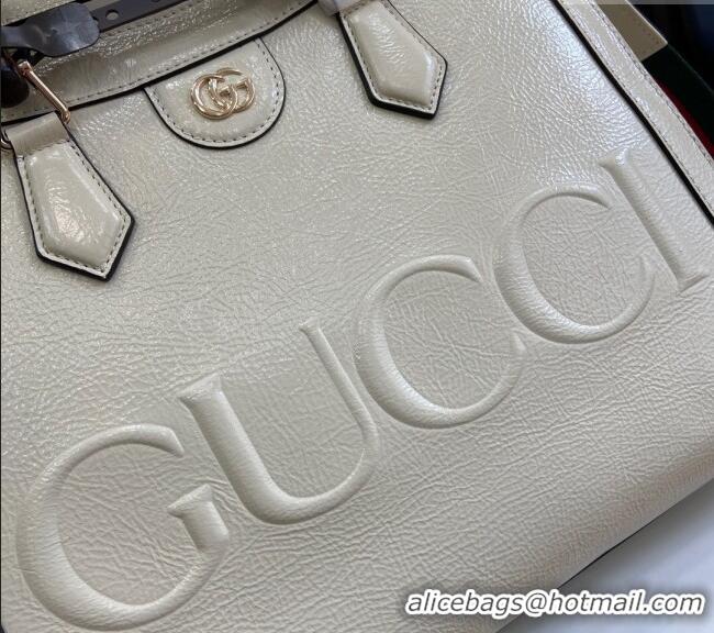 Grade Design Gucci Diana Medium Tote Bag in Patent Leather with Gucci Logo 678842 White 2024