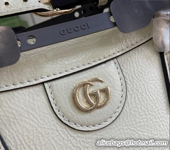 Grade Design Gucci Diana Medium Tote Bag in Patent Leather with Gucci Logo 678842 White 2024
