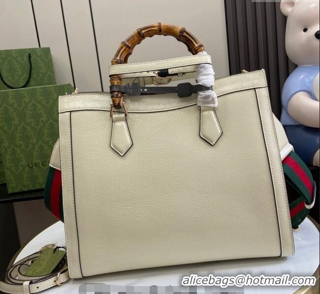 Grade Design Gucci Diana Medium Tote Bag in Patent Leather with Gucci Logo 678842 White 2024