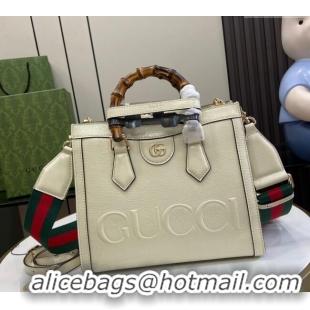 Original Cheap Gucci Diana Small Tote Bag with GUCCI Logo in Patent Leather 702721 White 2024