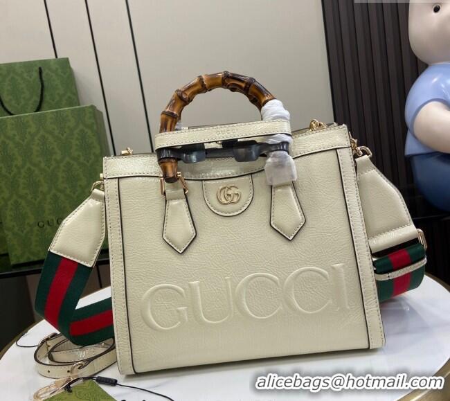 Original Cheap Gucci Diana Small Tote Bag with GUCCI Logo in Patent Leather 702721 White 2024
