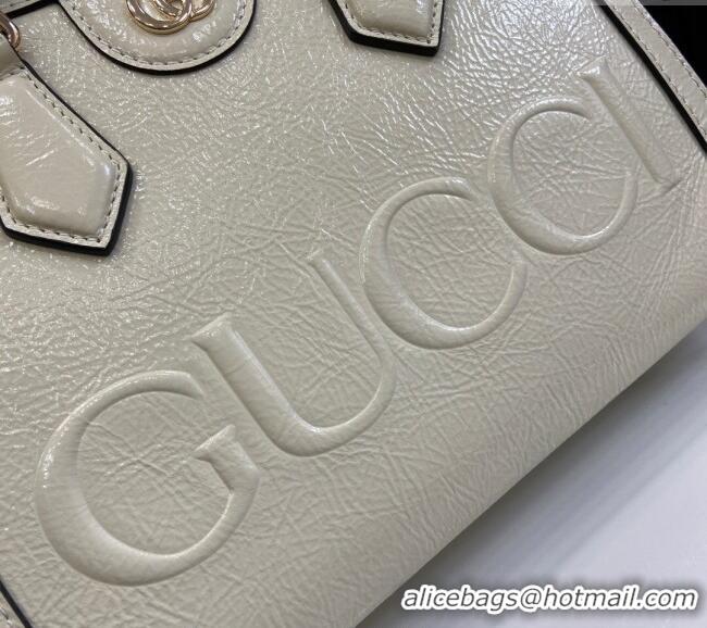 Original Cheap Gucci Diana Small Tote Bag with GUCCI Logo in Patent Leather 702721 White 2024