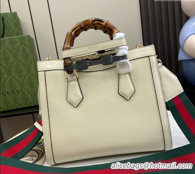 Original Cheap Gucci Diana Small Tote Bag with GUCCI Logo in Patent Leather 702721 White 2024