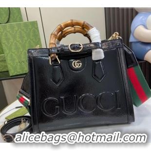 Well Crafted Gucci Diana Small Tote Bag with GUCCI Logo in Patent Leather 702721 Black 2024