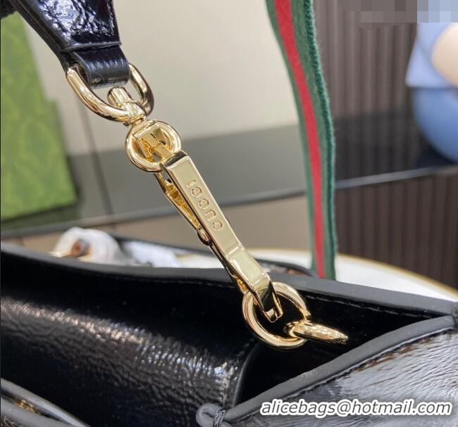 Well Crafted Gucci Diana Small Tote Bag with GUCCI Logo in Patent Leather 702721 Black 2024