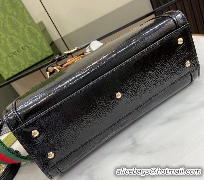 Well Crafted Gucci Diana Small Tote Bag with GUCCI Logo in Patent Leather 702721 Black 2024