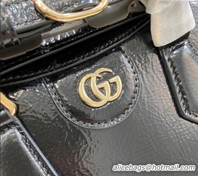 Well Crafted Gucci Diana Small Tote Bag with GUCCI Logo in Patent Leather 702721 Black 2024