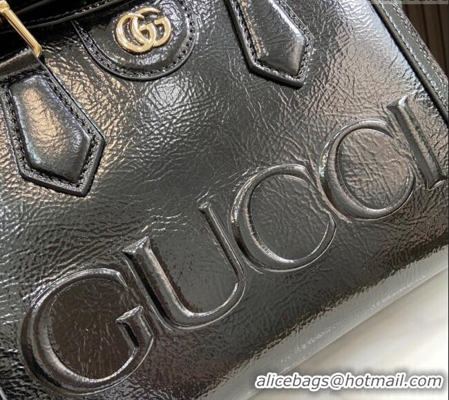 Well Crafted Gucci Diana Small Tote Bag with GUCCI Logo in Patent Leather 702721 Black 2024